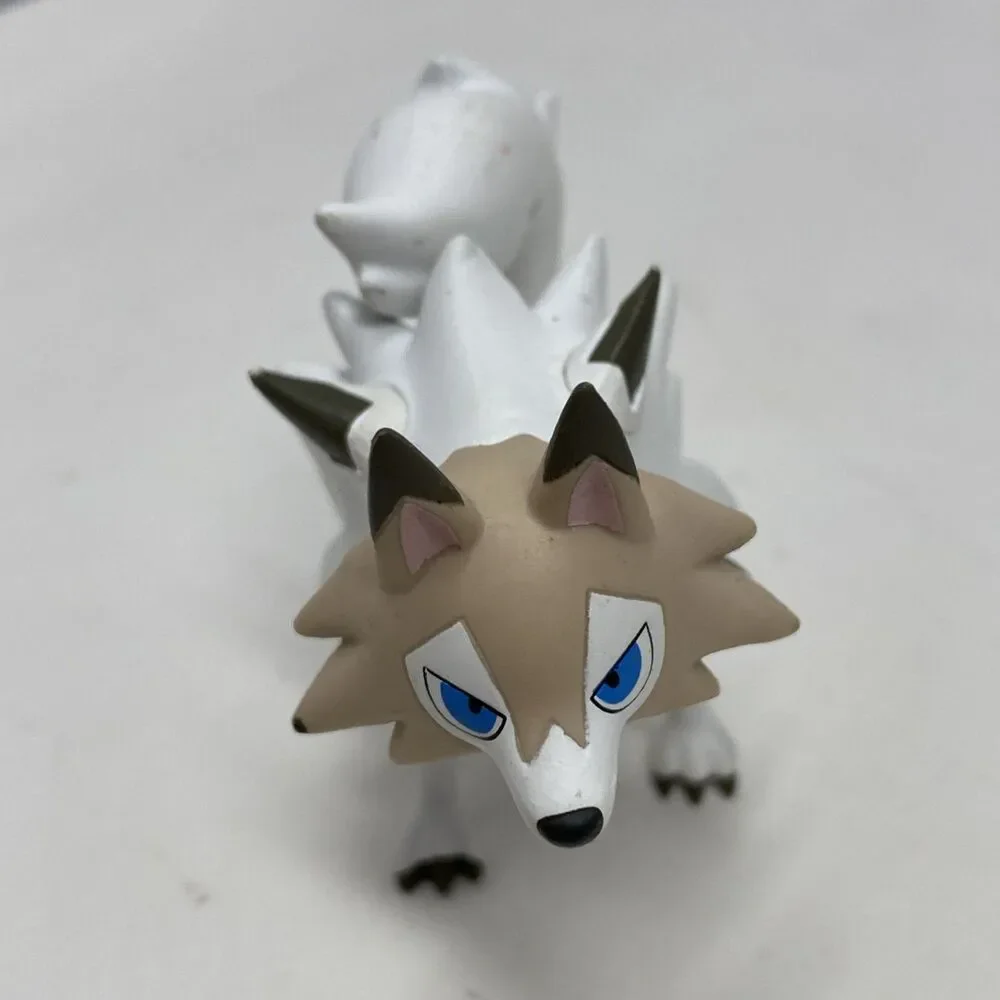 LOT OF 2: Pokemon Tankara Tomy Lycanroc Midnight & Midday Forms Nintendo Posable
